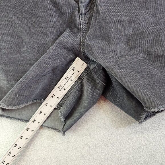 Gap Shorts Womens 16 Gray Corduroy Raw Hem Cut Off Mid Rise Stretch - Picture 9 of 13